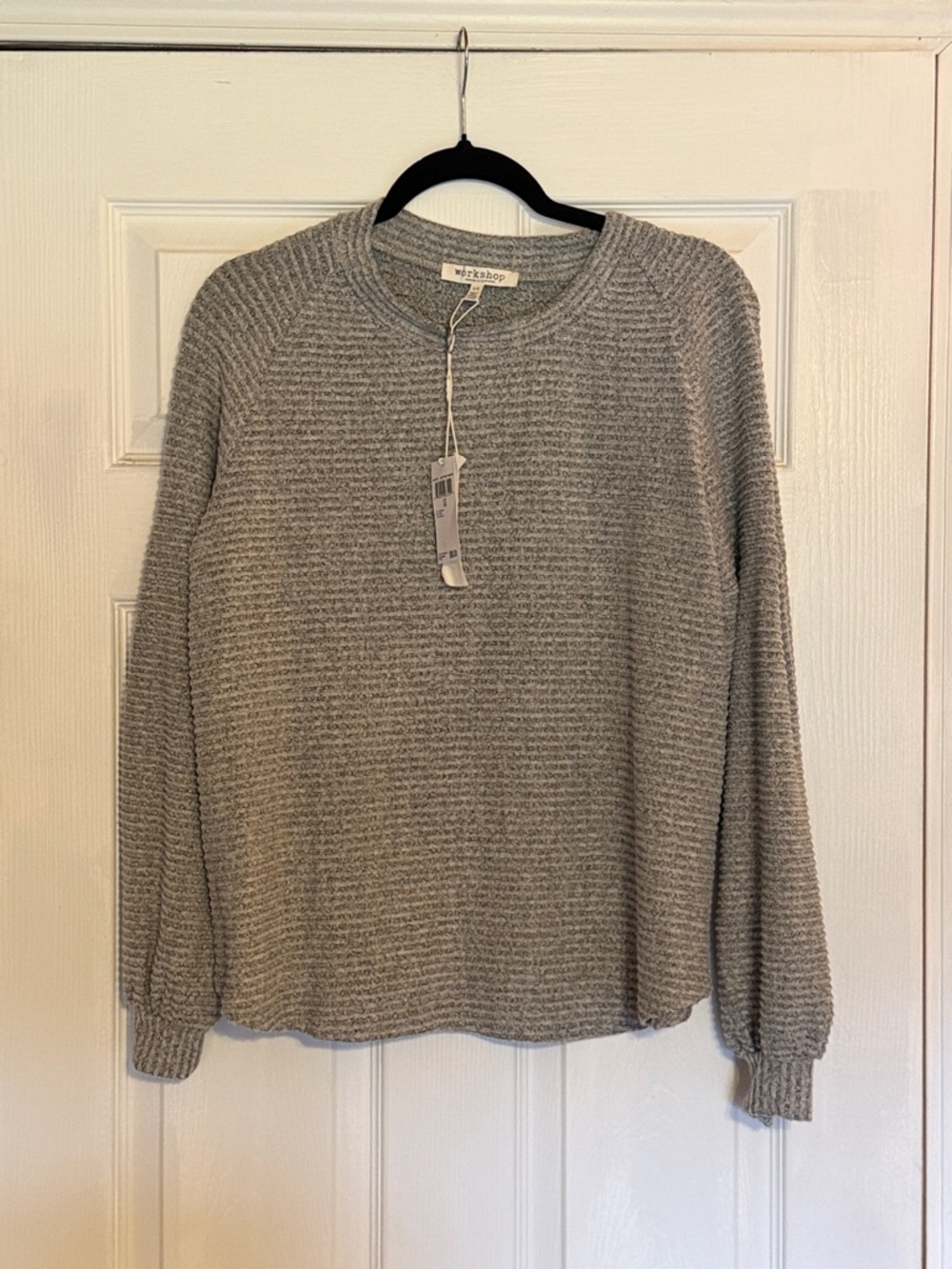 Workshop Heather Gray Textured Crew Sweater